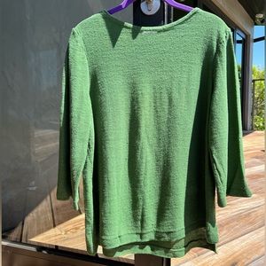 J.Jill Linen/modal lightweight Sweater. Moss Green. LP.